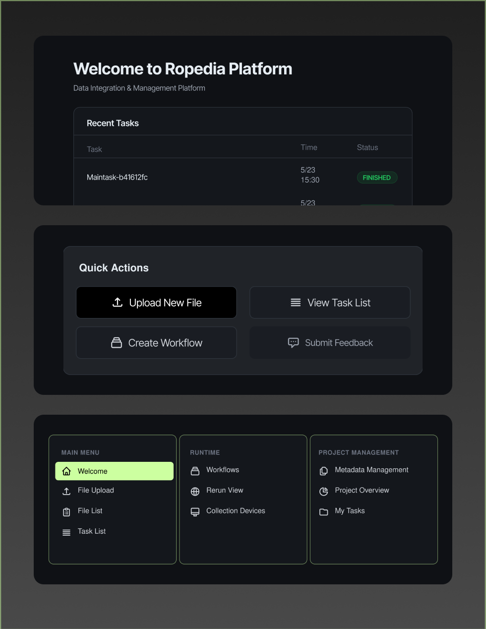 Ropedia platform panel preview
